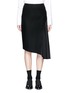 Main View - Click To Enlarge - MO&CO. EDITION 10 - Plissé underlay felted wool blend asymmetric skirt