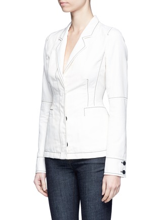 Front View - Click To Enlarge - STELLA MCCARTNEY - Contrast stitching jacket