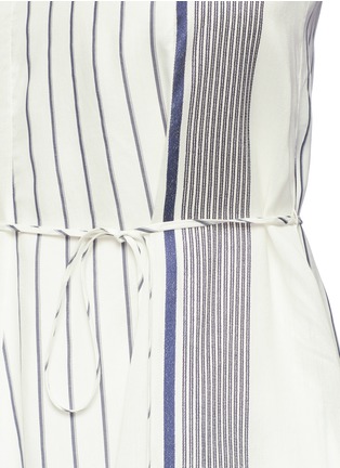 Detail View - Click To Enlarge - THE ROW - 'Insa' stripe tie waist satin sleeveless top