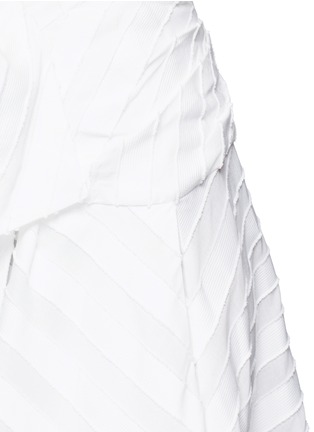 Detail View - Click To Enlarge - EMILIO PUCCI - Frayed embroidered stripe wrap skirt