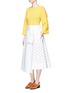 Figure View - Click To Enlarge - EMILIO PUCCI - Frayed embroidered stripe wrap skirt