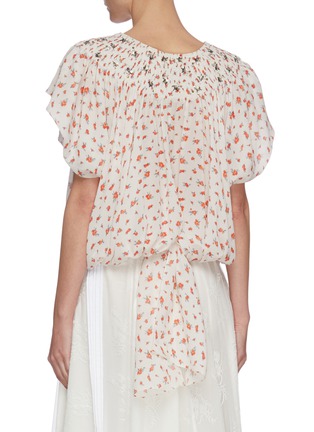 Back View - Click To Enlarge - CHLOÉ - Ruffled floral print top