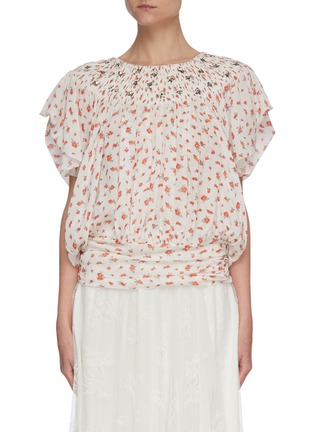 Main View - Click To Enlarge - CHLOÉ - Ruffled floral print top