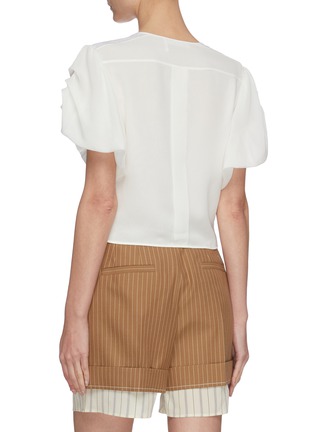 Back View - Click To Enlarge - CHLOÉ - Ruffled sleeves button down blouse