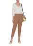 Figure View - Click To Enlarge - CHLOÉ - Lace trim panelled V-neck knit top