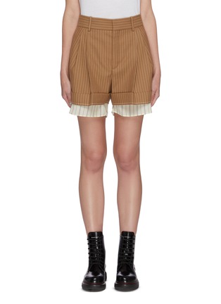 Main View - Click To Enlarge - CHLOÉ - Cuffed pinstripe hem tailored shorts