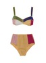 Main View - Click To Enlarge - OSÉREE - Lumière Colore' colourblock high waist bikini set