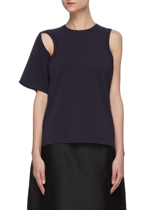 Main View - Click To Enlarge - LOW CLASSIC - Unbalance sleeve knit top