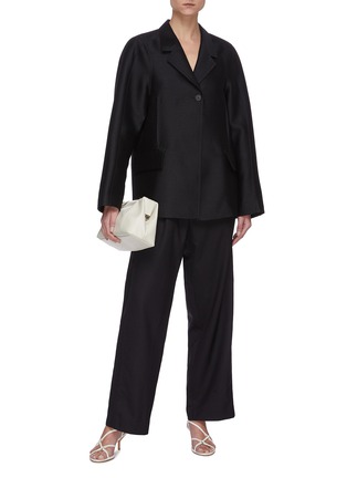 Figure View - Click To Enlarge - LOW CLASSIC - Belted paper bag suiting pants