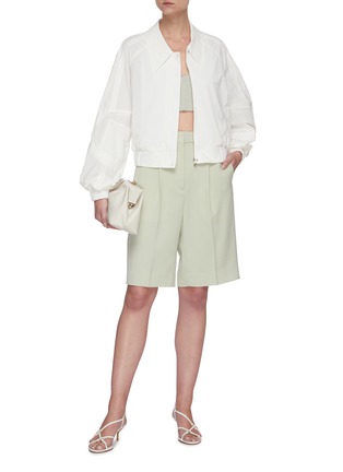 Figure View - Click To Enlarge - LOW CLASSIC - Stitch banding crop jacket
