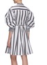 Back View - Click To Enlarge - ALEXANDER MCQUEEN - Balloon sleeve stripe dress