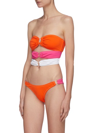 Front View - Click To Enlarge - REINA OLGA - 'Cage' three tone ring embellished bikini set