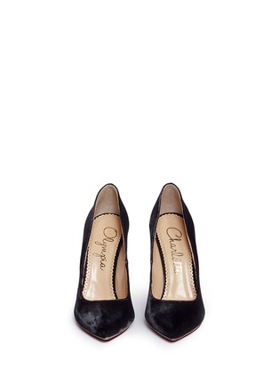 Front View - Click To Enlarge - CHARLOTTE OLYMPIA - 'Cosmic Bacall' velvet pumps