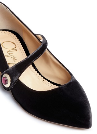Detail View - Click To Enlarge - CHARLOTTE OLYMPIA - 'Uma' foil Perspex heel velvet Mary Jane flats