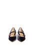 Front View - Click To Enlarge - CHARLOTTE OLYMPIA - 'Uma' foil Perspex heel velvet Mary Jane flats