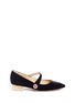 Main View - Click To Enlarge - CHARLOTTE OLYMPIA - 'Uma' foil Perspex heel velvet Mary Jane flats