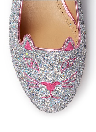 Detail View - Click To Enlarge - CHARLOTTE OLYMPIA - 'Kitty' glitter flats