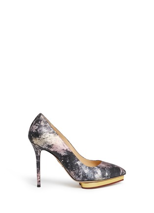 Main View - Click To Enlarge - CHARLOTTE OLYMPIA - 'Debbie' kaleidoscope galaxy print leather platform pumps