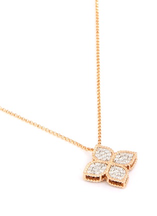 Figure View - Click To Enlarge - ROBERTO COIN - 'Princess Flower' diamond 18k rose gold necklace