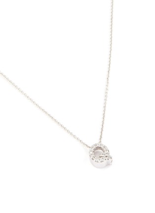Detail View - Click To Enlarge - ROBERTO COIN - 'Gold Tiny Treasures' Diamond 18k white gold necklace – Letter Q