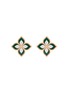 Main View - Click To Enlarge - ROBERTO COIN - 'Princess Flower' diamond malachite 18k rose gold earrings