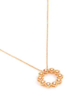 Figure View - Click To Enlarge - ROBERTO COIN - 'Roman Borocco' diamond 18k rose gold necklace