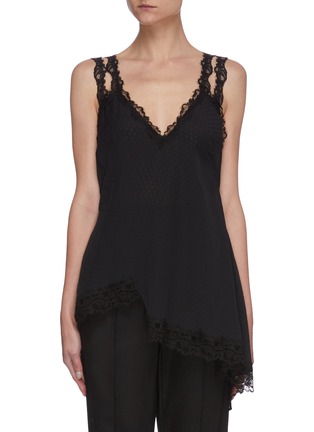 Main View - Click To Enlarge - KOCHE - Lace trim asymmetric cami top