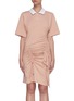 Main View - Click To Enlarge - KOCHE - Polo neck slant ruched mini dress