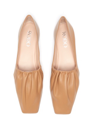 Figure View - Click To Enlarge - RODO - Pleated leather loafers