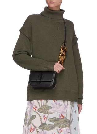 Figure View - Click To Enlarge - JW ANDERSON - Anchor chain midi calfskin leather crossbody bag