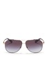 Main View - Click To Enlarge - - - Metal temple angled aviator sunglasses
