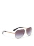 Figure View - Click To Enlarge - - - Metal temple angled aviator sunglasses