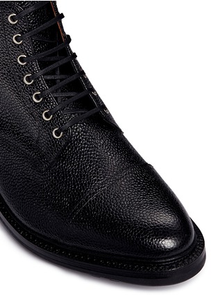 Detail View - Click To Enlarge - THOM BROWNE  - Pebble leather commando boots