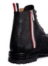 Detail View - Click To Enlarge - THOM BROWNE  - Pebble leather commando boots