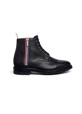 Main View - Click To Enlarge - THOM BROWNE  - Pebble leather commando boots