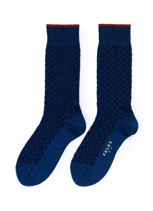 Main View - Click To Enlarge - FALKE - 'Bed Rock' knit check crew socks