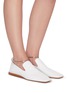 Figure View - Click To Enlarge - JIL SANDER - METAL ANKLE RING LEATHER BALLERINA FLATS