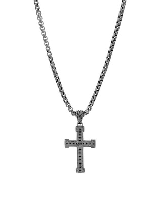 Main View - Click To Enlarge - JOHN HARDY - 'Classic Chain' diamond sterling silver rhodium cross pendant necklace