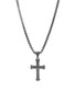 Main View - Click To Enlarge - JOHN HARDY - 'Classic Chain' diamond sterling silver rhodium cross pendant necklace