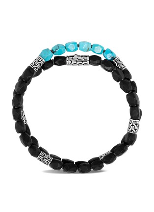 Main View - Click To Enlarge - JOHN HARDY - 'Classic Chain' turquoise onyx sterling silver double bracelet