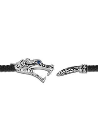 Detail View - Click To Enlarge - JOHN HARDY - Legends Naga' sapphire sterling silver leather double bracelet
