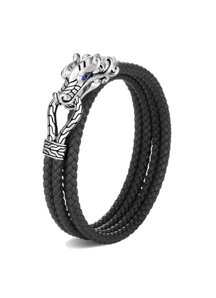 Main View - Click To Enlarge - JOHN HARDY - Legends Naga' sapphire sterling silver leather double bracelet