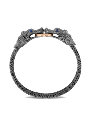 Main View - Click To Enlarge - JOHN HARDY - 'Legends Naga' sapphire double dragon head 18k gold black rhodium chain bracelet