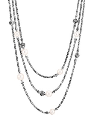 Detail View - Click To Enlarge - JOHN HARDY - 'Classic Chain' freshwater pearl sterling silver triple row necklace