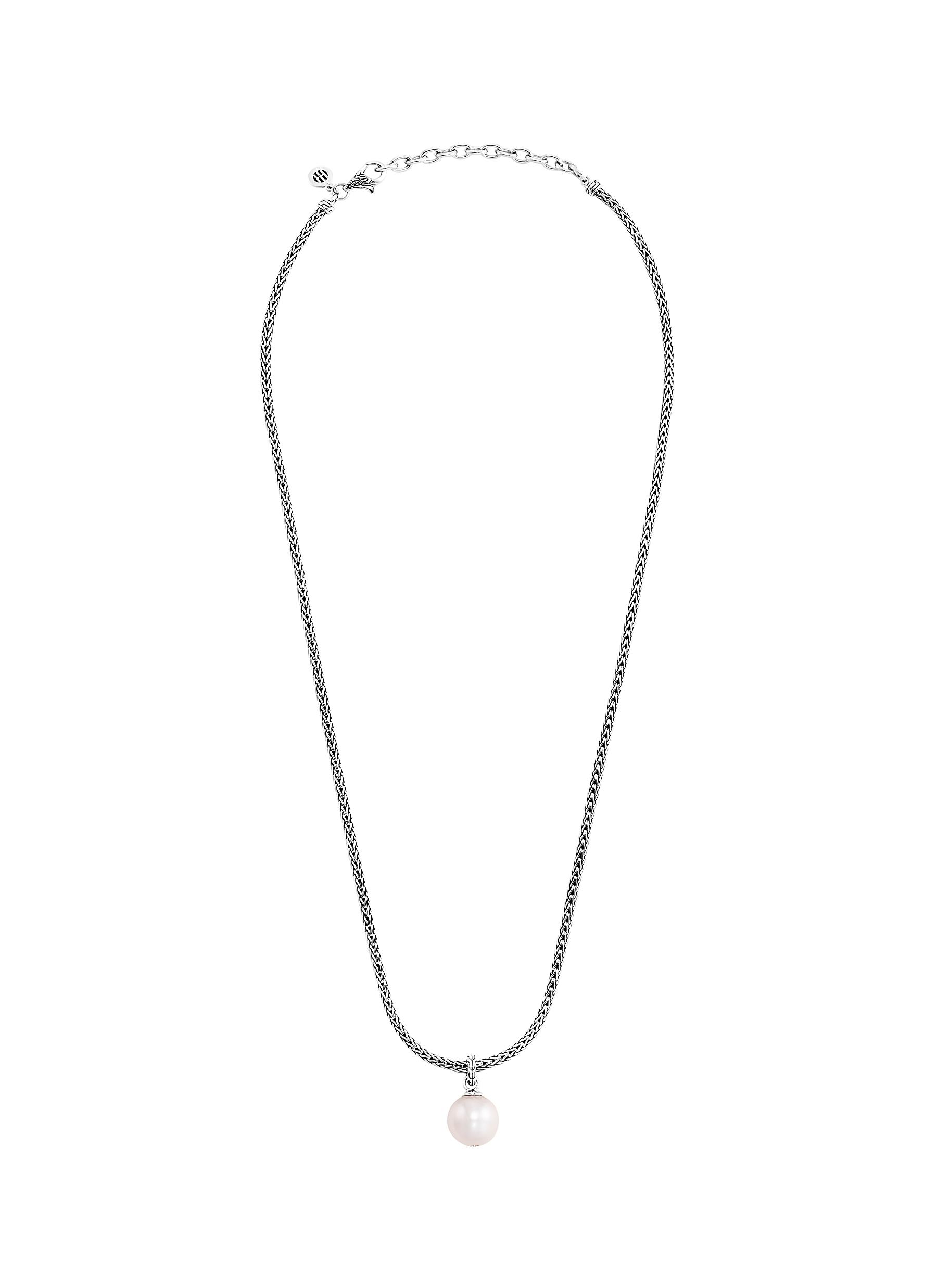 long silver pendant necklace