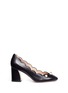 Main View - Click To Enlarge - GUCCI - GG pearl stud scalloped leather pumps
