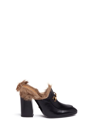 Main View - Click To Enlarge - GUCCI - 'Princetown' kangaroo fur leather loafer mules