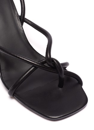 Detail View - Click To Enlarge - NEOUS - Alkes square toe tubular strappy leather sandals