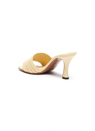  - NEOUS - Sham pleated leather square toe heeled mule sandals