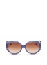 Main View - Click To Enlarge - SONS + DAUGHTERS - 'Jackie' kids stripe acetate round sunglasses